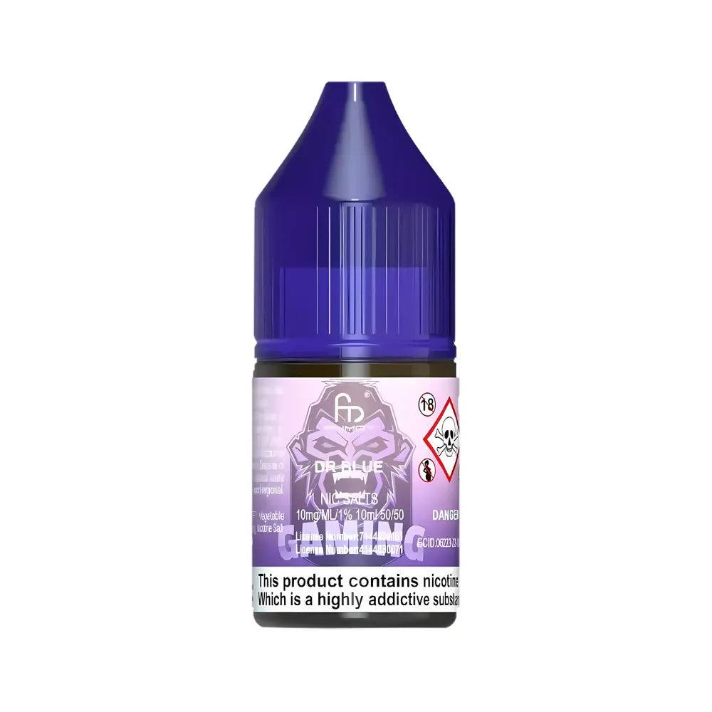 R&M Tornado 7000 Salts Vape juice bottle with "DR BLUE" label on a white background