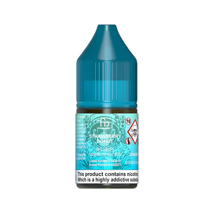 R&M Tornado 7000 Salts bottle of strawberry donut-flavored e-liquid on a white background