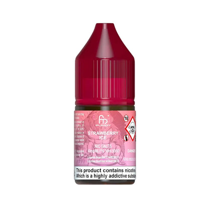 R&M Tornado 7000 Salts Bottle of strawberry ice-flavored e-liquid with a pink label on a white background