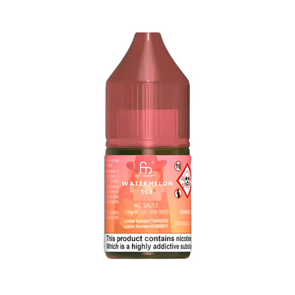 R&M Tornado 7000 Salts Bottle of watermelon ice flavor e-liquid with a pink label on a white background