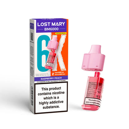 Lost Mary BM6000 refill pod cartridges on a white background