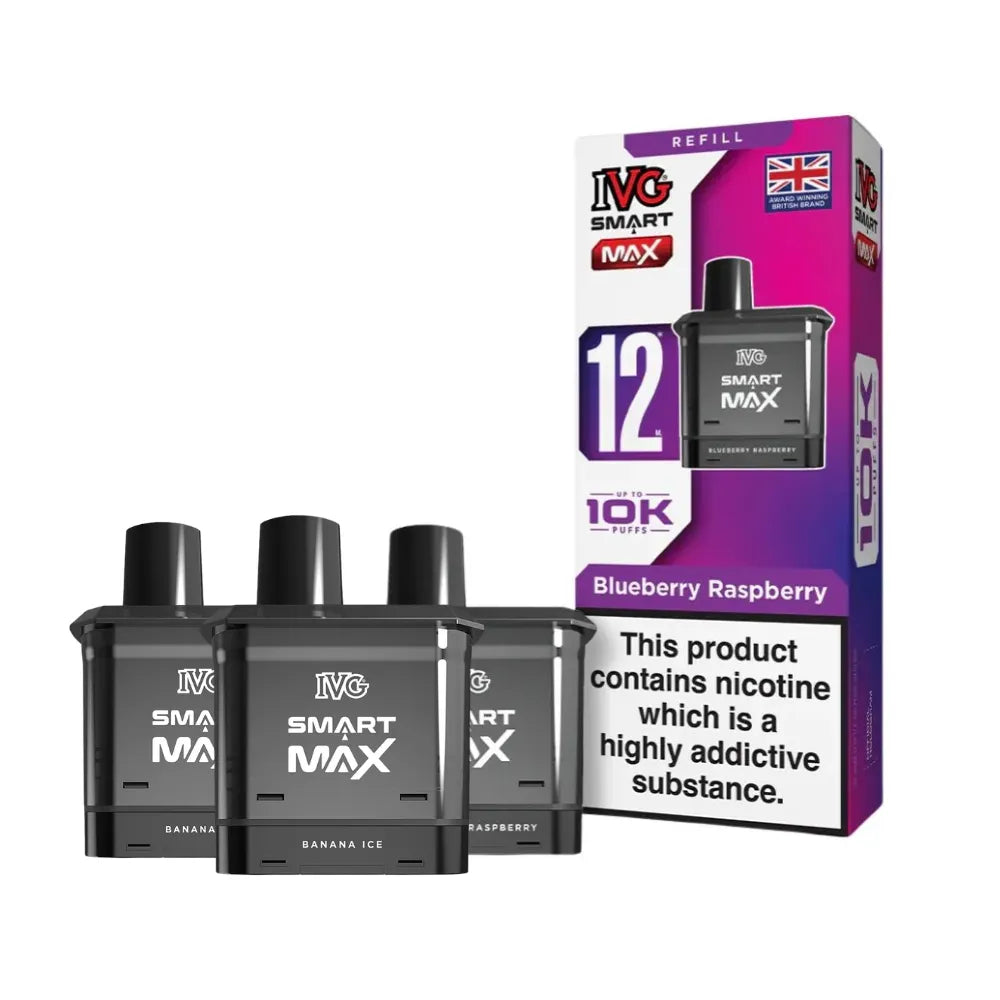 IVG Smart Max vape refills and packaging on a white background