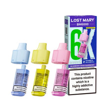 Lost Mary BM6000 refill pod cartridges on a white background