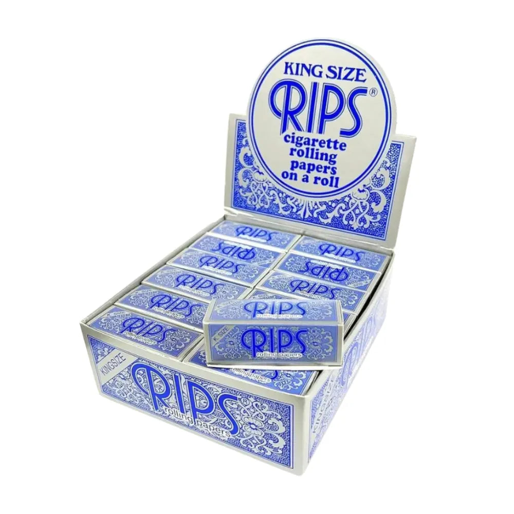 Box of RIPS King Size cigarette rolling papers on a white background