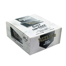 Box of 50 Rizla Super Thin Silver rolling papers on a white background