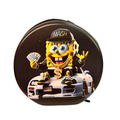 SpongeBob SquarePants character on a car smoking gift set bag on a black background
