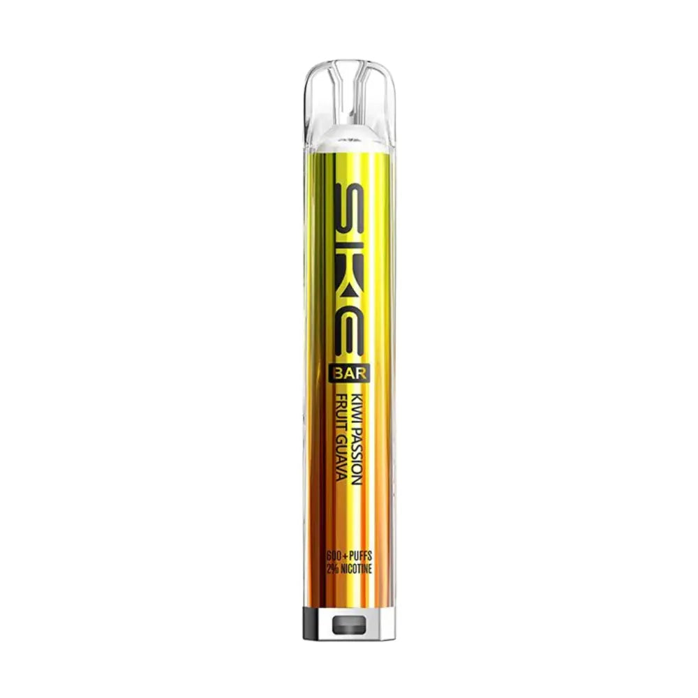 SKE vape pen with yellow and black design on a white background
