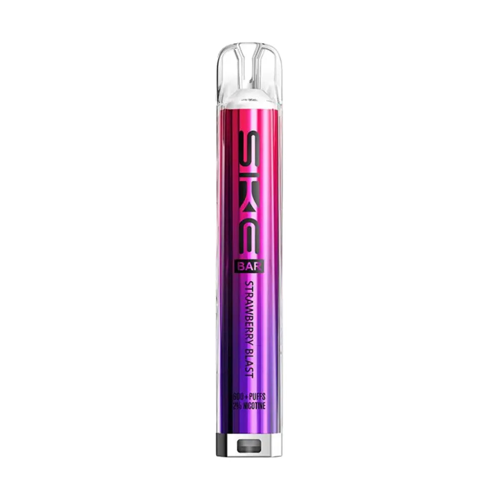 Pink and purple vape device with 'SKG' branding on a white background