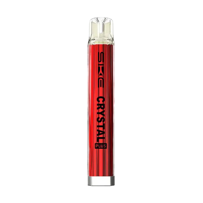 Red vape pen with 'SKE Crystal Plus' branding on a white background