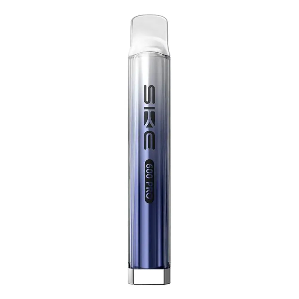 Silver and blue vape pen with 'SKE' branding on a white background