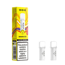 SKE pro 600 vape pods banana ice and packaging on a white background