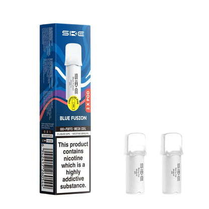SKE pro 600 vape pods Blue Fusion and packaging on a white background