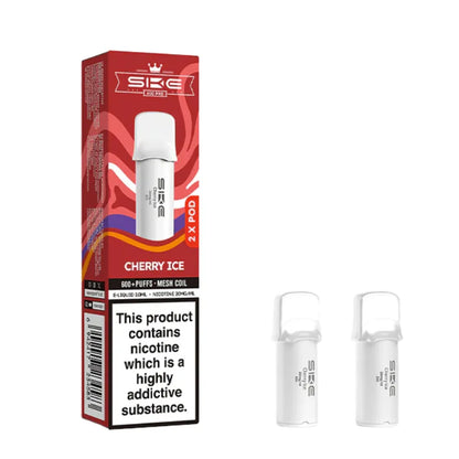 SKE pro 600 vape pod packaging with cherry ice flavor on a white background