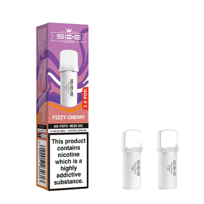 SKE pro 600 vape pods Fizzy Cherry and packaging on a white background