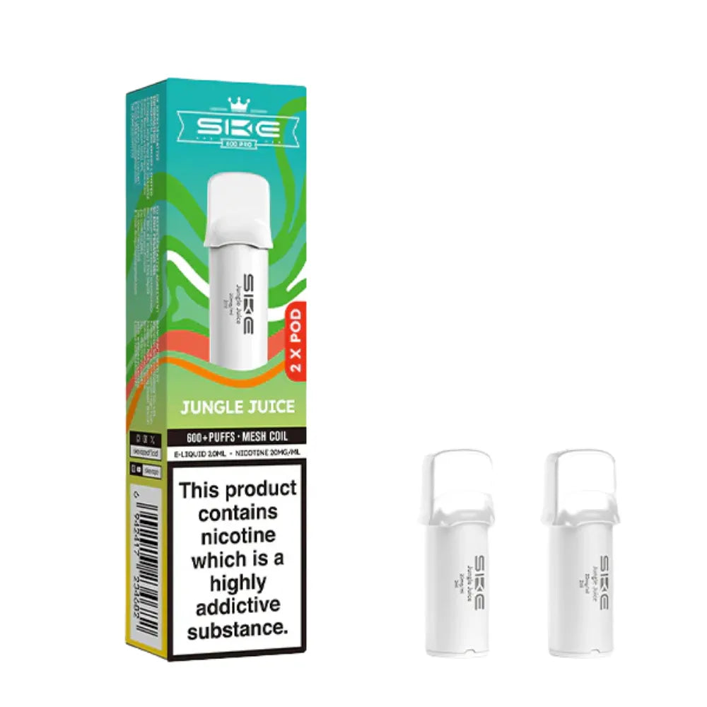SKE pro 600 vape pod packaging with jungle juice flavor on a white background