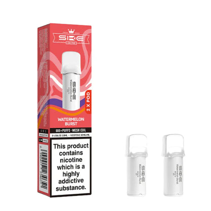 SKE pro 600 vape pods Watermelon Burst and packaging on a white background