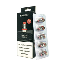 SMOK RPM Coil packaging with coils in a clear plastic sleeve on a white background