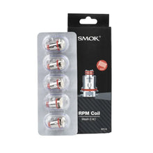 SMOK RPM Mesh Coil packaging with five coils on a white background