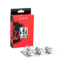 SMOK V12 T10 vape part packaging with red box and silver components on a white background