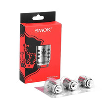 SMOK V12 X6 vape coils packaging with red box and silver coils on a white background