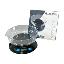 Scalability Digital Mini Bowl Scale SB-5000 packaging with a bowl scale beside on a white background
