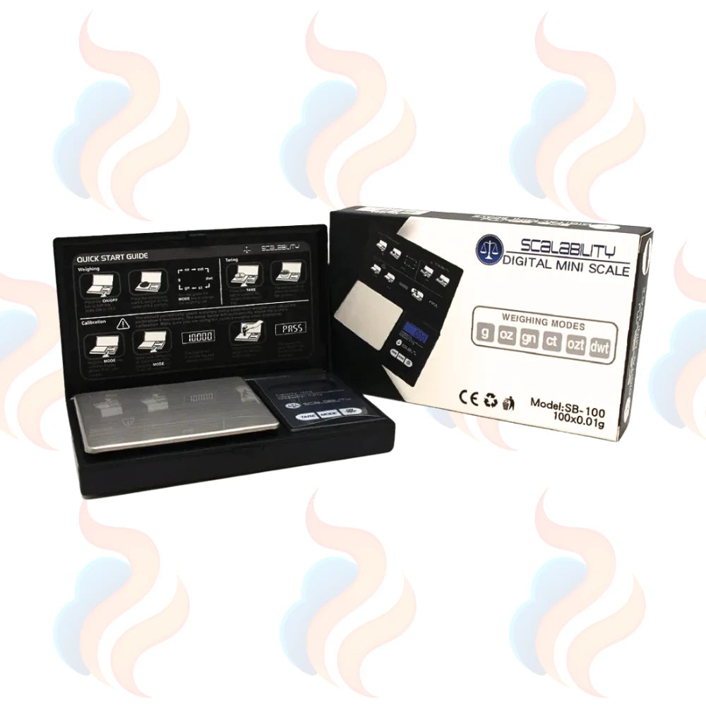 Scalability SB-100 Digital Mini Pocket Scale on a white background
