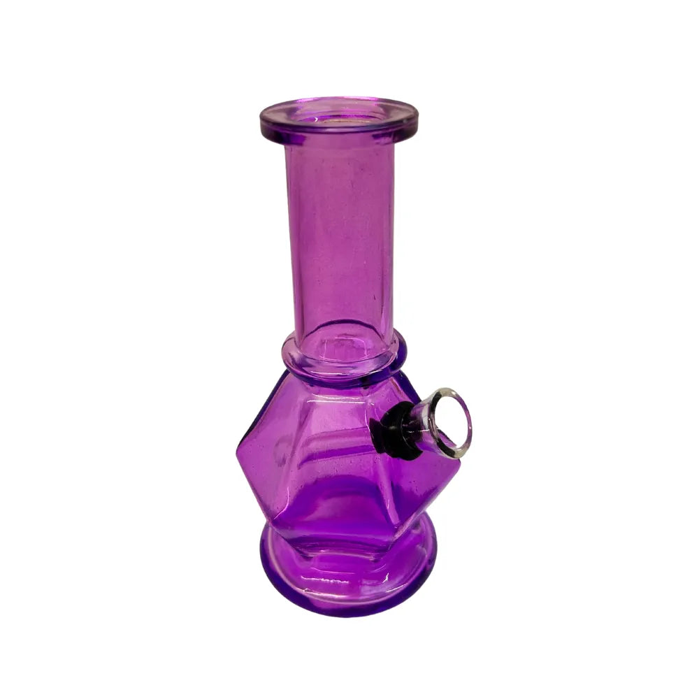 Purple glass bong on a white background