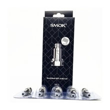 SMOK Nord vape coil package with coils in front on a white background