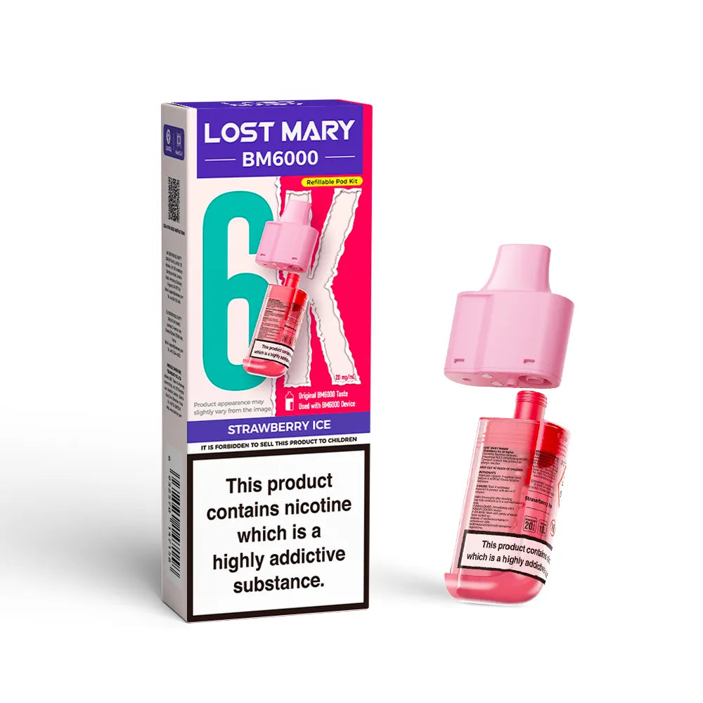 Lost Mary BM6000 refill pod cartridges on a white background