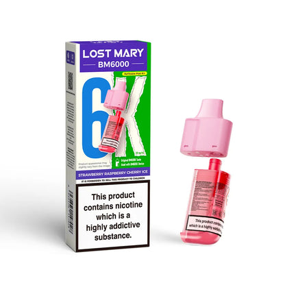 Lost Mary BM6000 refill pod cartridges on a white background