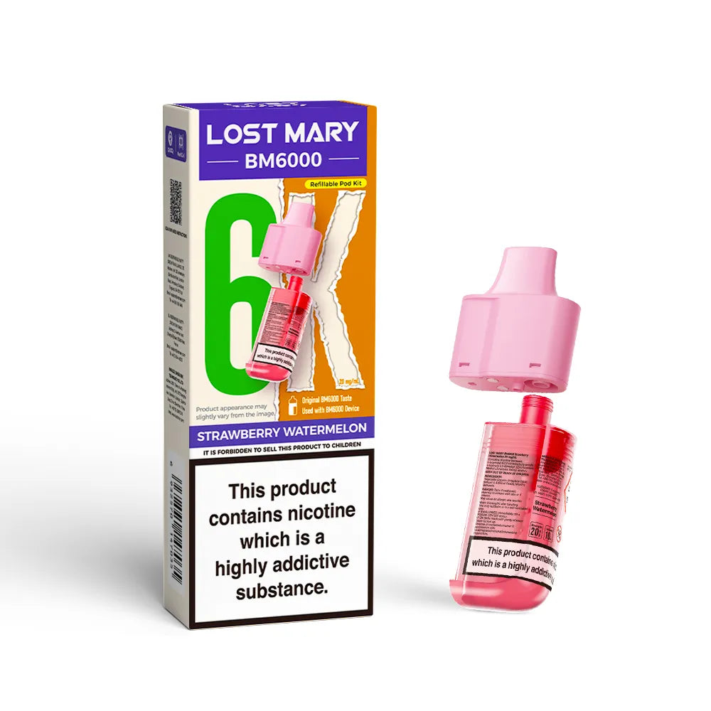 Lost Mary BM6000 refill pod cartridges on a white background