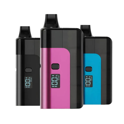 Three electronic devices with digital displays on a white background