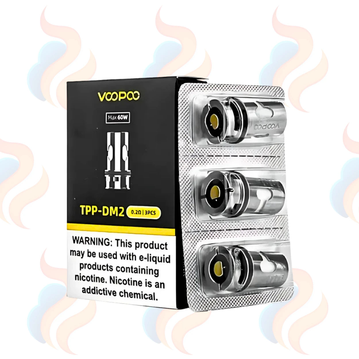 VOOPOO TPP-DM2 vaping device packaging on a white background