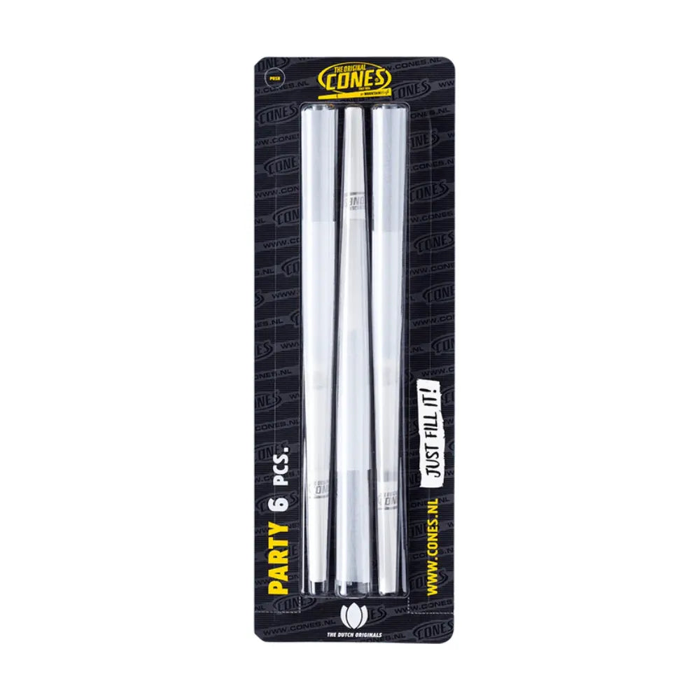 Pack of 6 cones with black packaging on a white background