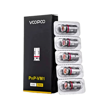 VOOPOO PnP-VM1 vape coils packaging with black box and white background
