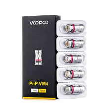 VOOPOO PNP-VM4 vape coils packaging with black box and white display.