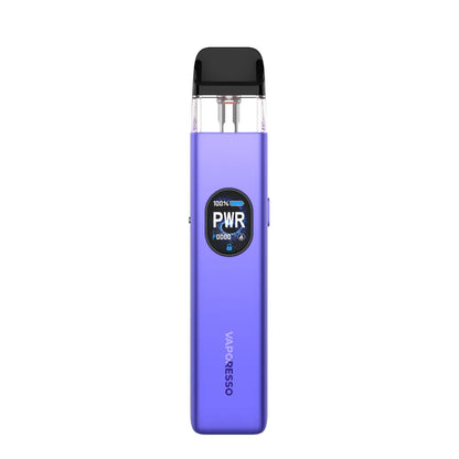 Purple vape device with 'Vaporesso' branding on a white background