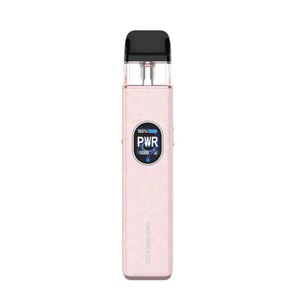 Pink vape device with a black top on a white background