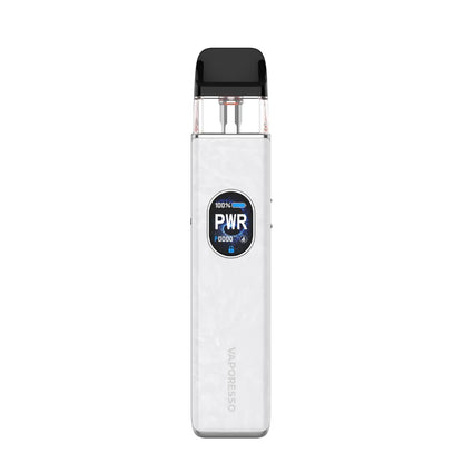 White vape device with a black top on a white background