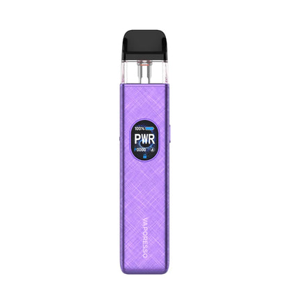 Purple vape device with a black top on a white background