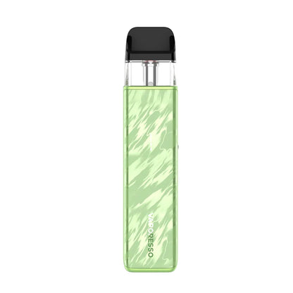 Green and black vape device on a white background