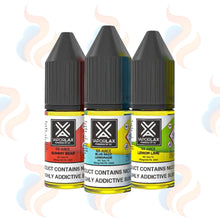 Three GS Juice Vaporlax E-liquids on a white background with UK Vape Supply Logo