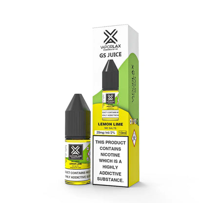 Vaporlax GS Juice Lemon Lime vape juice bottle and packaging on a white background