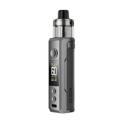 Black vape device with digital display on a white background