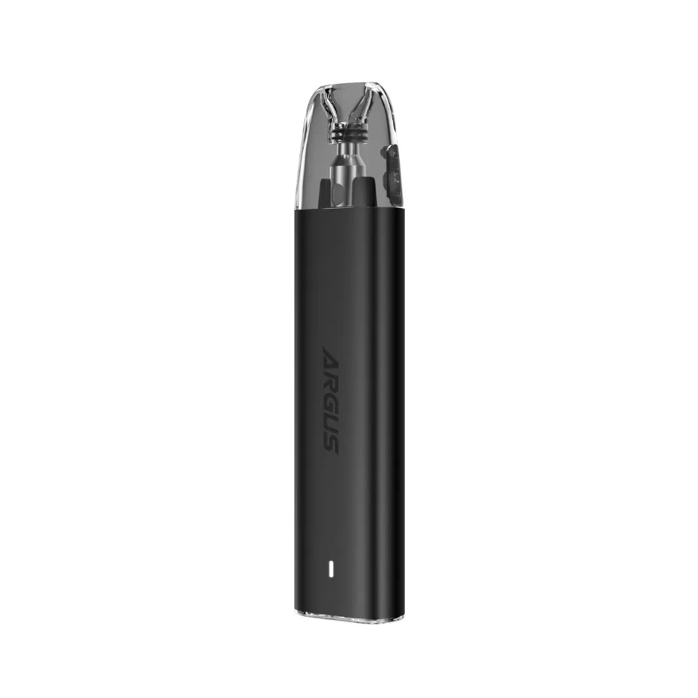 Black vape device with 'ARGUS' branding on a white background