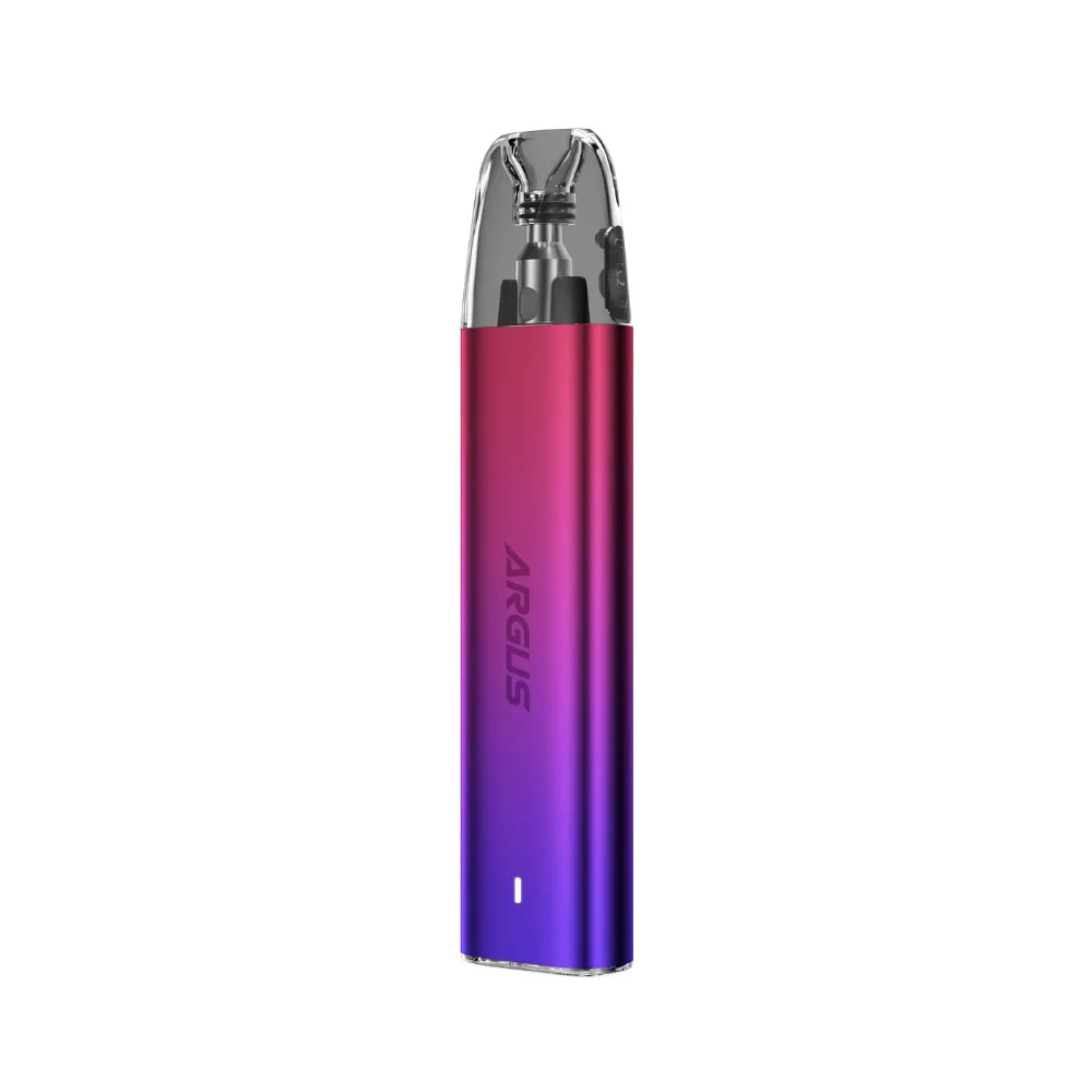Gradient purple and pink vape pen with 'ARGUS' branding on a white background