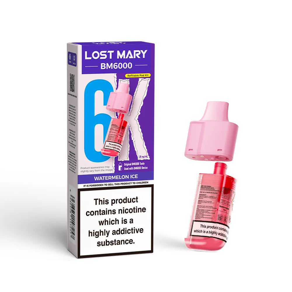 Lost Mary BM6000 refill pod cartridges on a white background