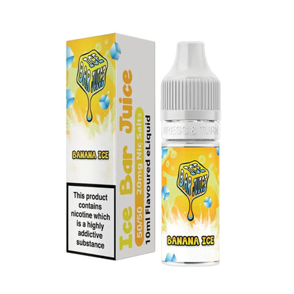Ice Bar Juice Banana Ice e-liquid packaging on a white background