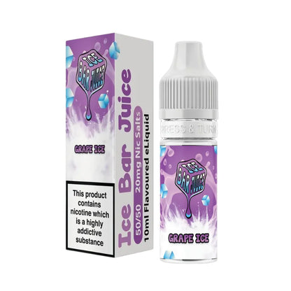Ice Bar Juice Grape Ice e-liquid packaging on a white background