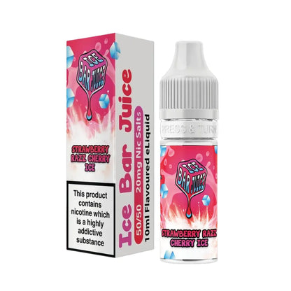 Ice Bar Juice Strawberry Razz Cherry Ice e-liquid packaging on a white background